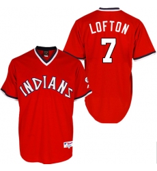 Men's Majestic Cleveland Indians #7 Kenny Lofton Replica Red 1978 Turn Back The Clock MLB Jersey