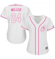 Women's Majestic Cleveland Indians #24 Andrew Miller Authentic White Fashion Cool Base MLB Jersey