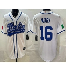 Men's Italy #16 Dante Nori White 2026 World Baseball Classic Cool Base Jersey