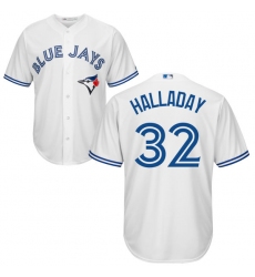 Youth Majestic Toronto Blue Jays #32 Roy Halladay Replica White Home MLB Jersey