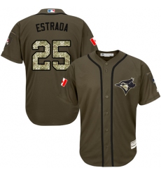 Men's Majestic Toronto Blue Jays #25 Marco Estrada Authentic Green Salute to Service MLB Jersey