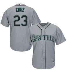 Youth Majestic Seattle Mariners #23 Nelson Cruz Authentic Grey Road Cool Base MLB Jersey