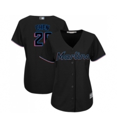 Women's Miami Marlins #20 Wei-Yin Chen Replica Black Alternate 2 Cool Base Baseball Jersey