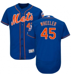 Men's Majestic New York Mets #45 Zack Wheeler Royal Blue Alternate Flex Base Authentic Collection MLB Jersey