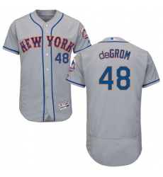 Men's Majestic New York Mets #48 Jacob deGrom Grey Road Flex Base Authentic Collection MLB Jersey