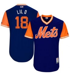 Men's Majestic New York Mets #18 Travis d'Arnaud 