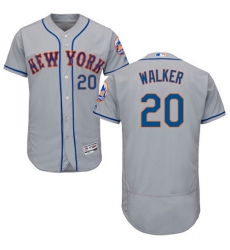 Men's Majestic New York Mets #20 Neil Walker Grey Road Flex Base Authentic Collection MLB Jersey
