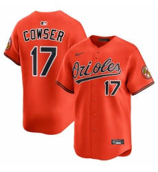 Men's Baltimore Orioles #17 Colton Cowser Orange 2025 2nd Alternate Limited Stitched Baseball Jersey