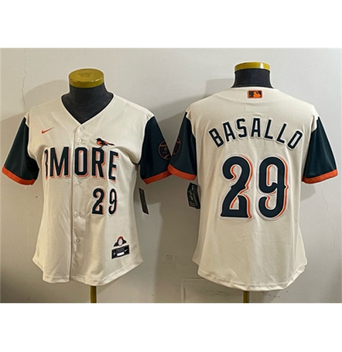 Youth Baltimore Orioles #29 Samuel Basallo Natural 2026 City Connect Stadium Stitched Baseball Jersey
