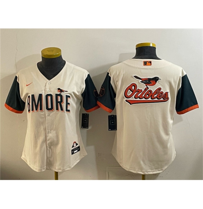 Youth Baltimore Orioles Team Big Logo Natural 2026 City Connect Stadium Stitched Baseball Jerseys
