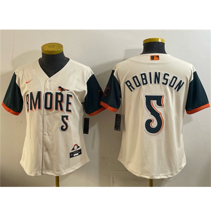Youth Baltimore Orioles #5 Brooks Robinson Natural 2026 City Connect Stadium Stitched Baseball Jersey