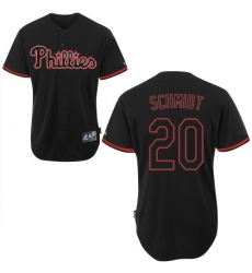 Men's Majestic Philadelphia Phillies #20 Mike Schmidt Authentic Black Fashion MLB Jersey