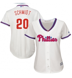 Women's Majestic Philadelphia Phillies #20 Mike Schmidt Replica Cream Alternate Cool Base MLB Jersey