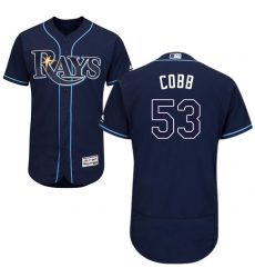 Men's Majestic Tampa Bay Rays #53 Alex Cobb Navy Blue Alternate Flex Base Authentic Collection MLB Jersey