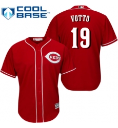 Youth Majestic Cincinnati Reds #19 Joey Votto Replica Red Alternate Cool Base MLB Jersey