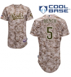 Men's Majestic Cincinnati Reds #5 Johnny Bench Authentic Camo Alternate Cool Base MLB Jersey