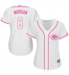 Women's Majestic Cincinnati Reds #8 Joe Morgan Authentic White Fashion Cool Base MLB Jersey