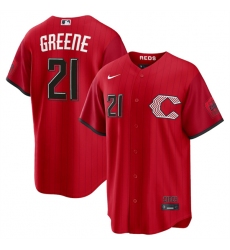 Men's Cincinnati Reds #21 Hunter Greene Red 2026 City Connect Stadium Stitched Baseball Jersey