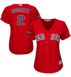 Women's Majestic Boston Red Sox #2 Xander Bogaerts Authentic Red Alternate Home 2018 World Series Champions MLB Jersey