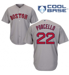 Men's Majestic Boston Red Sox #22 Rick Porcello Replica Grey Road Cool Base MLB Jersey