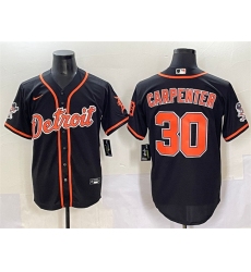 Men's Detroit Tigers #30 Kerry Carpenter Black With Cool Base Stitched Baseball Jersey