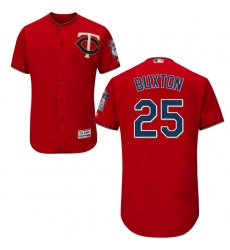 Men's Majestic Minnesota Twins #25 Byron Buxton Authentic Scarlet Alternate Flex Base Authentic Collection MLB Jersey