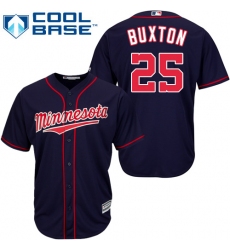 Women's Majestic Minnesota Twins #25 Byron Buxton Authentic Navy Blue Alternate Road Cool Base MLB Jersey