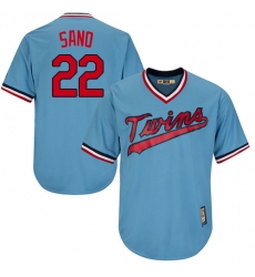 Men's Majestic Minnesota Twins #22 Miguel Sano Replica Light Blue Cooperstown MLB Jersey
