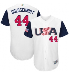 Men's USA Baseball Majestic #44 Paul Goldschmidt White 2017 World Baseball Classic Authentic Team Jersey