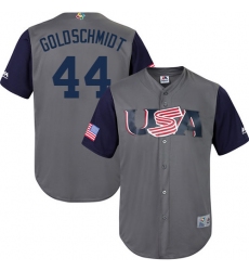 Youth USA Baseball Majestic #44 Paul Goldschmidt Gray 2017 World Baseball Classic Replica Team Jersey