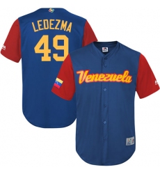 Men's Venezuela Baseball Majestic #49 Wil Ledezma Royal Blue 2017 World Baseball Classic Replica Team Jersey
