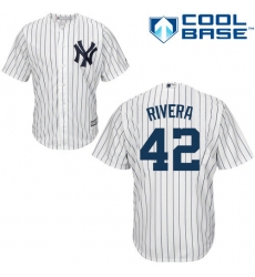 Men's Majestic New York Yankees #42 Mariano Rivera Replica White Home MLB Jersey