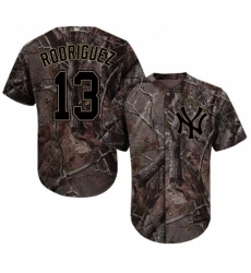 Men's Majestic New York Yankees #13 Alex Rodriguez Authentic Camo Realtree Collection Flex Base MLB Jersey