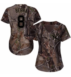 Women's Majestic New York Yankees #8 Yogi Berra Authentic Camo Realtree Collection Flex Base MLB Jersey