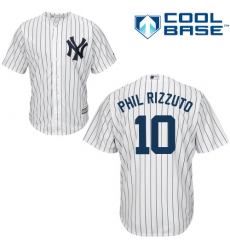 Men's Majestic New York Yankees #10 Phil Rizzuto Replica White Home MLB Jersey
