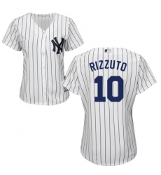 Women's Majestic New York Yankees #10 Phil Rizzuto Authentic White Home MLB Jersey