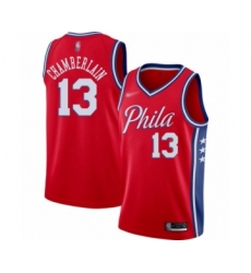 Youth Philadelphia 76ers #13 Wilt Chamberlain Swingman Red Finished Basketball Jersey - Statement Edition