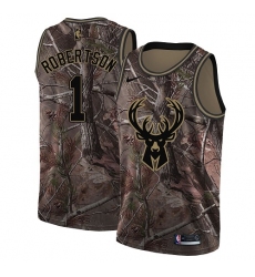 Women's Nike Milwaukee Bucks #1 Oscar Robertson Swingman Camo Realtree Collection NBA Jersey