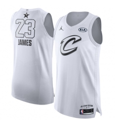 Men's Nike Jordan Cleveland Cavaliers #23 LeBron James Authentic White 2018 All-Star Game NBA Jersey