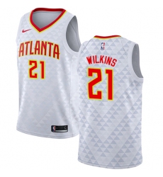 Women's Nike Atlanta Hawks #21 Dominique Wilkins Swingman White NBA Jersey - Association Edition
