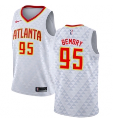 Youth Nike Atlanta Hawks #95 DeAndre' Bembry Authentic White NBA Jersey - Association Edition