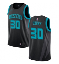 Men's Nike Jordan Charlotte Hornets #30 Dell Curry Swingman Black NBA Jersey - 2018 19 City Edition
