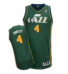 Men's Adidas Utah Jazz #4 Adrian Dantley Authentic Green Alternate NBA Jersey