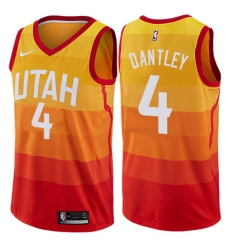 Men's Nike Utah Jazz #4 Adrian Dantley Authentic Orange NBA Jersey - City Edition