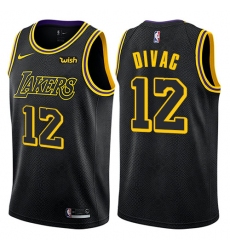 Youth Nike Los Angeles Lakers #12 Vlade Divac Swingman Black NBA Jersey - City Edition