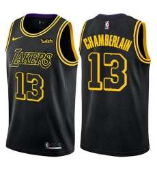 Youth Nike Los Angeles Lakers #13 Wilt Chamberlain Swingman Black NBA Jersey - City Edition
