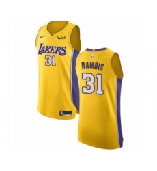 Men's Los Angeles Lakers #31 Kurt Rambis Authentic Gold Home Basketball Jersey - Icon Edition