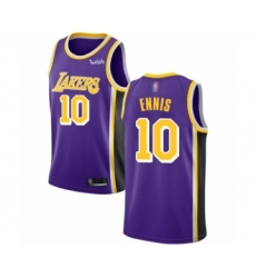 Men's Los Angeles Lakers #10 Tyler Ennis Authentic Purple Basketball Jerseys - Icon Edition