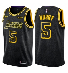 Youth Nike Los Angeles Lakers #5 Robert Horry Swingman Black NBA Jersey - City Edition