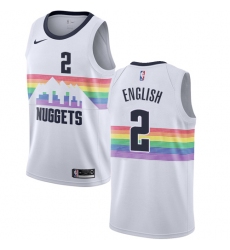 Men's Nike Denver Nuggets #2 Alex English Swingman White NBA Jersey - City Edition